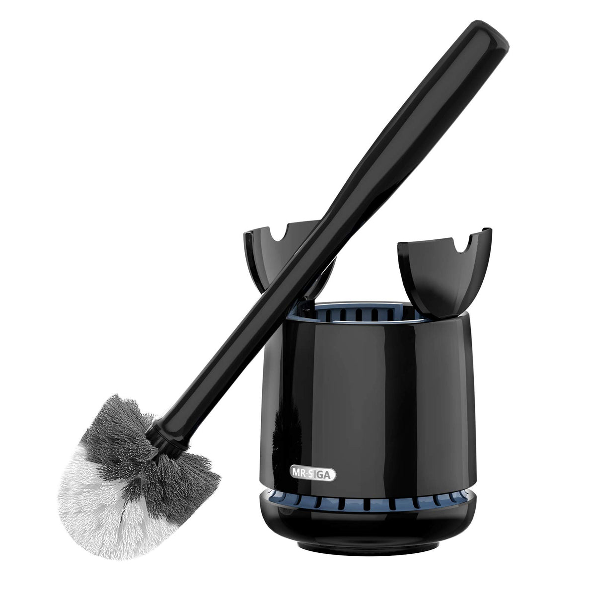 MR.SIGA Toilet Bowl Brush and Holder, Sturdy Long Handle, Gray, 1 Pack