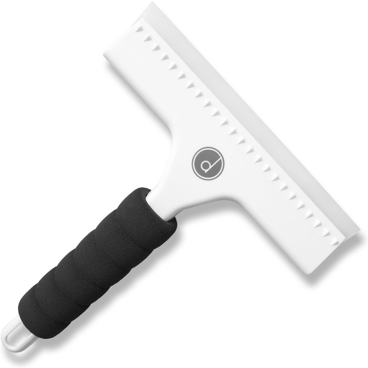 Squeegee for Shower Door, Car Windshield, and Glass Window - 2 Extra Silicone Replacement Blades - Foam Handle - Black