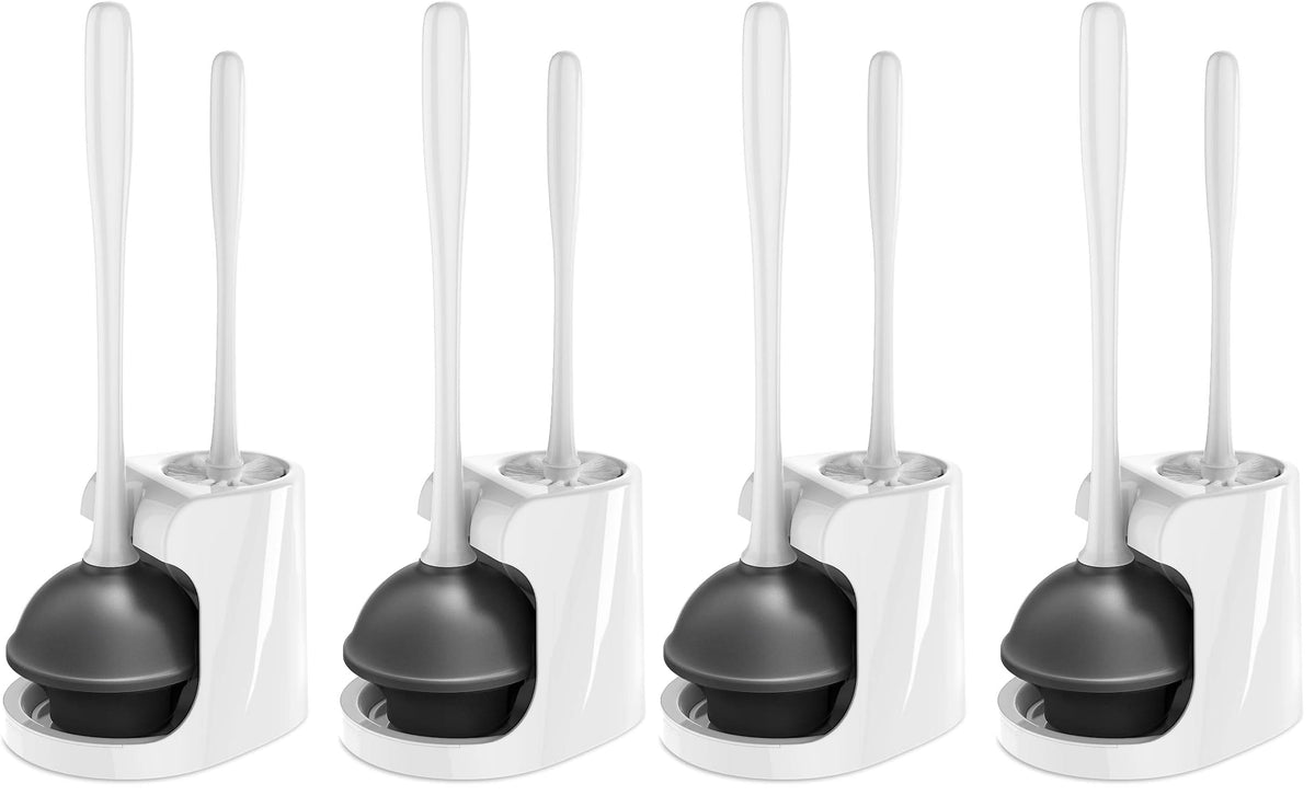MR.SIGA Toilet Plunger and Brush Combo for Toilet Cleaning, Black, 2 Set