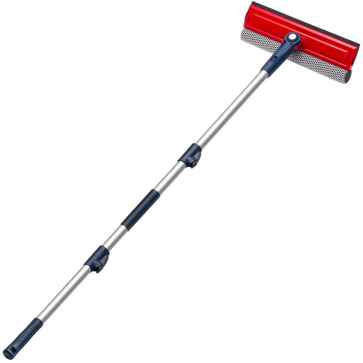 DSV Standard Professional Window Squeegee | 2-in-1 Window Cleaner Sponge and 10" Soft Rubber Strip with Extension Pole 50 Inch & 127 cm | Adjustable to Clean from Multiple Angles
