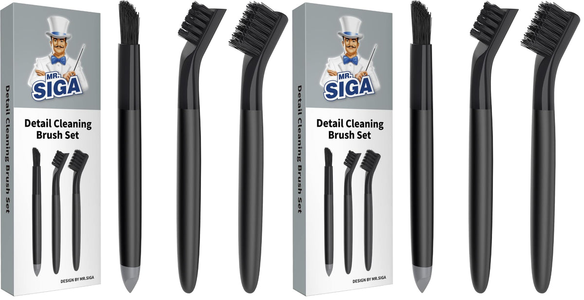 MR.SIGA Grout Cleaner Brush Set, Detail Cleaning Brush Set for Tiles, Sinks