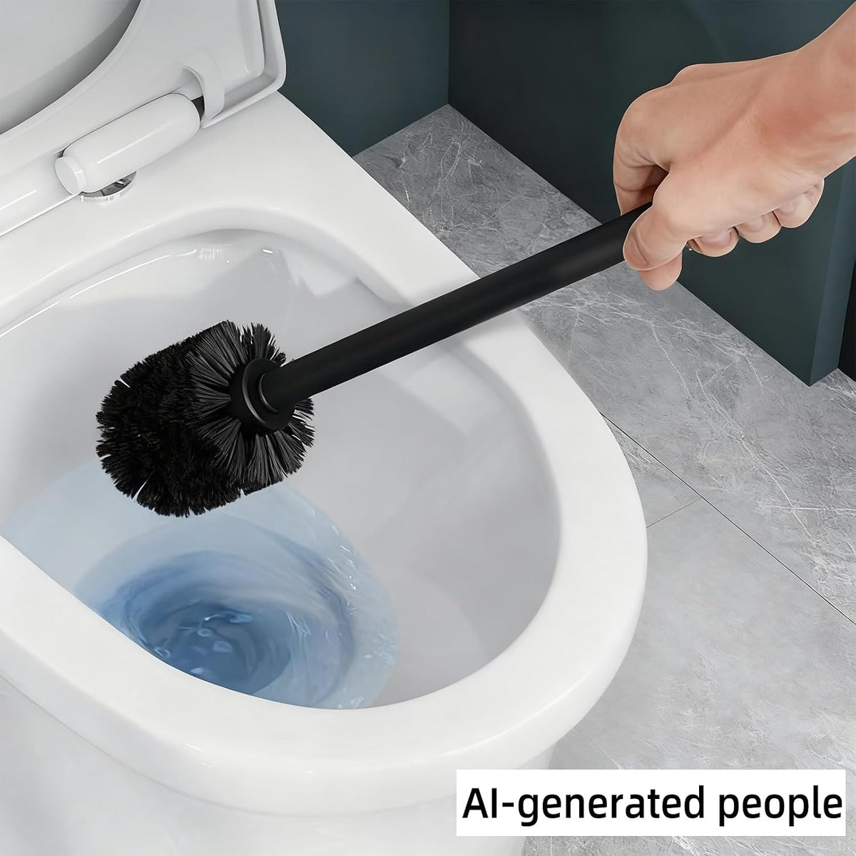Toilet Brush and Holder Set, 2 PCS,Simple Sandstone Look,Beige