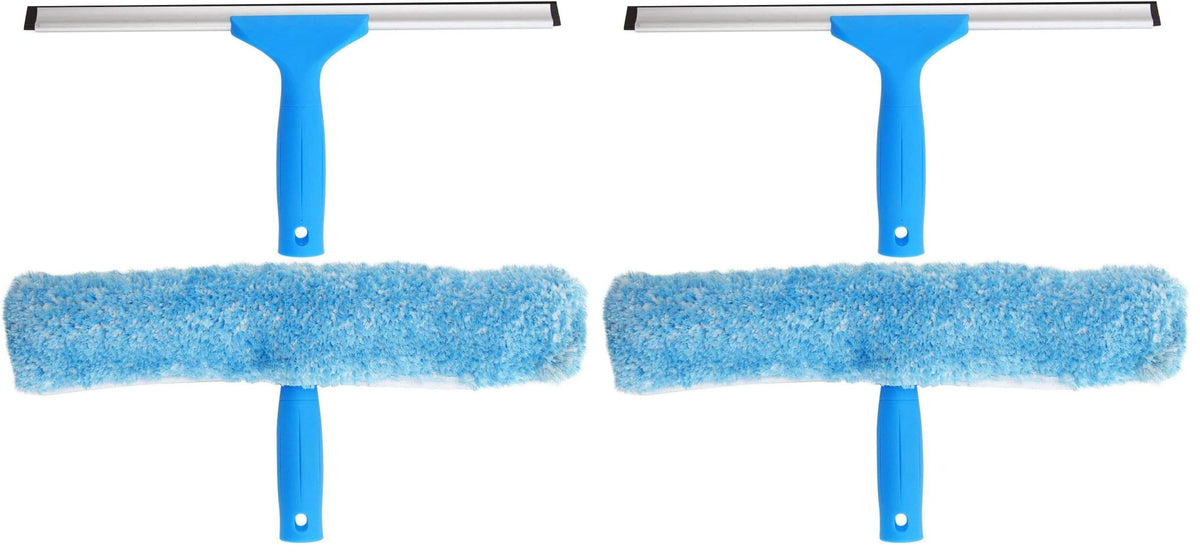 MR.SIGA Professional Window Squeegee & Microfiber Window Scrubber, 10 inch