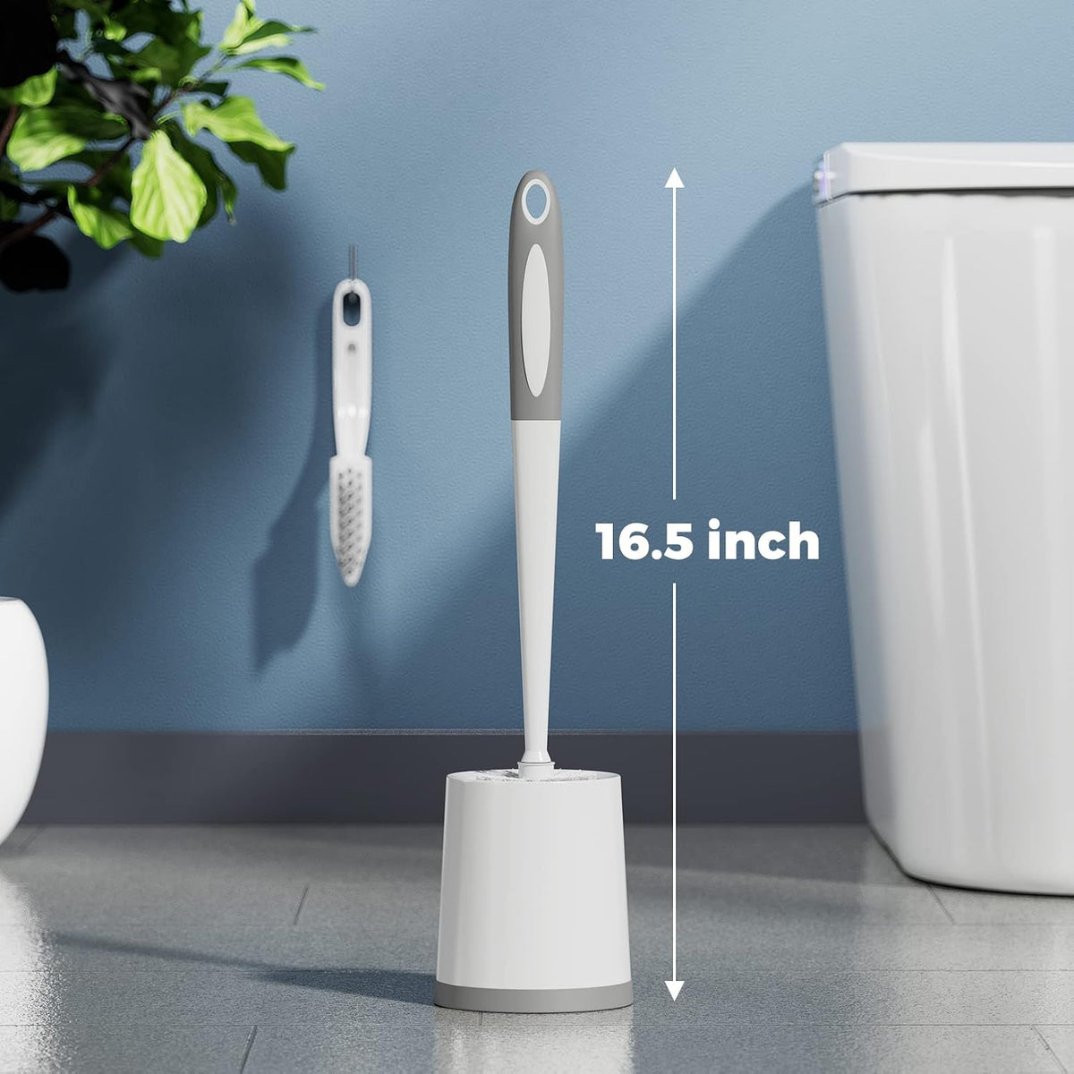 Holaloha Toilet Brush and Holder Set, 3 Pack, White
