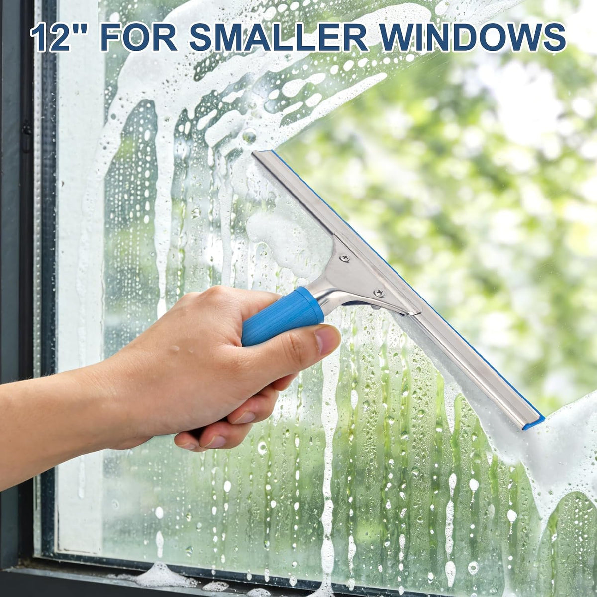 18” Professional Squeegee for Window Cleaning with 12” Replacement Blades