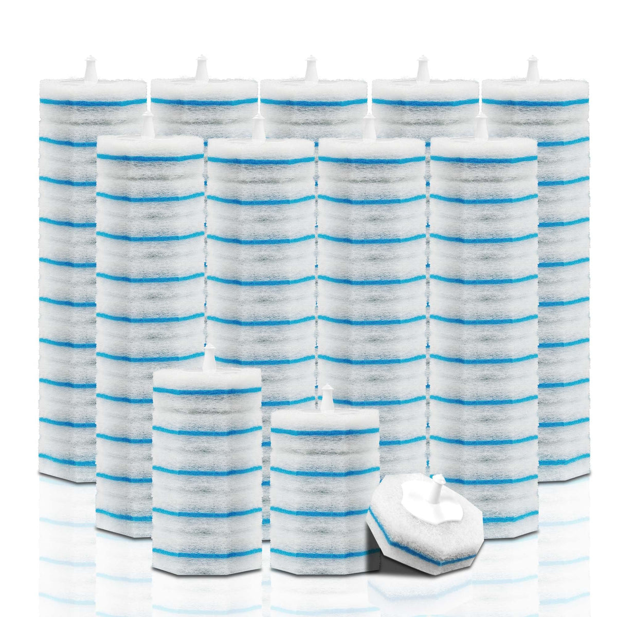 2 Pack Disposable Toilet Brush and Holder Set with 30 Replacement Heads