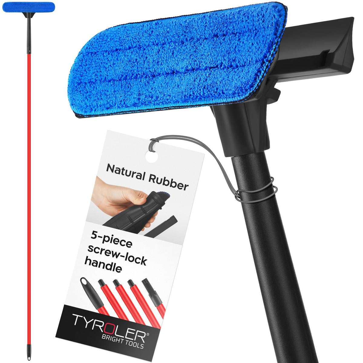 Tyroler Windows Washing Kit with Extension Pole | 12"-80" 5-Part Handle