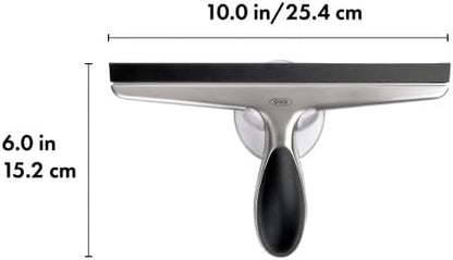 OXO Good Grips Stainless Steel Squeegee - All-Purpose for Bathroom, Glass Shower Doors, Mirrors, Tiles, Countertops and Car Windows - Streak Free