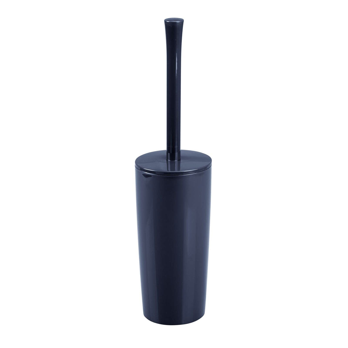 mDesign Slim Plastic Toilet Bowl Brush and Holder Set, Modern Compact Storage Organizer Cleaner Scrubber for Toilet - Heavy Duty Cleaning Plunger for Bathroom, Aura Collection - Cream