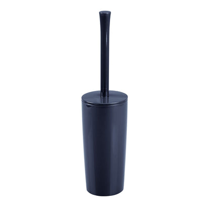 mDesign Slim Plastic Toilet Bowl Brush and Holder Set, Modern Compact Storage Organizer Cleaner Scrubber for Toilet - Heavy Duty Cleaning Plunger for Bathroom, Aura Collection - Cream