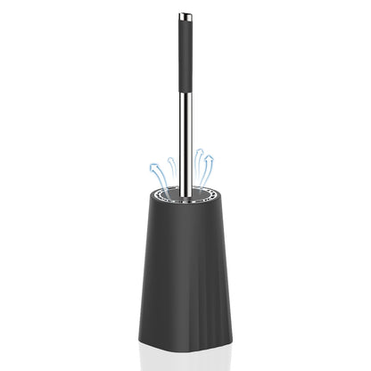 SetSail Toilet Brush, Compact Size Toilet Bowl Brush and Holder Toilet Brushes for Bathroom with Stainless Steel Handle Toilet Cleaner Brush with Durable Scrubbing Bristles, Splash-Proof