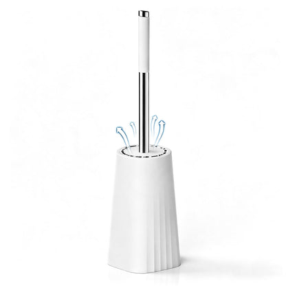 SetSail Toilet Brush, Compact Size Toilet Bowl Brush and Holder Toilet Brushes for Bathroom with Stainless Steel Handle Toilet Cleaner Brush with Durable Scrubbing Bristles, Splash-Proof