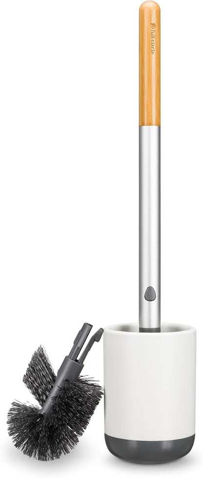 Full Circle Quick Drying Toilet Brush, Replaceable Head, White