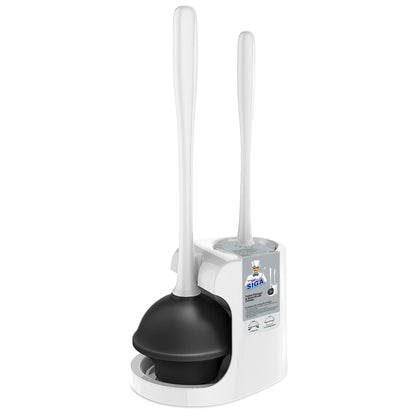 MR.SIGA Toilet Plunger and Bowl Brush Combo for Bathroom Cleaning, Black