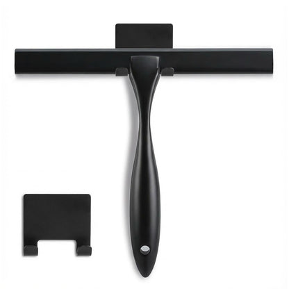 Shower Squeegee, 10-Inch Matte Black Squeegee, All-Purpose Stainless Steel Squeegee for Bathroom, Shower Doors, Mirrors, Tiles and Car Windows - 100% Streak Free