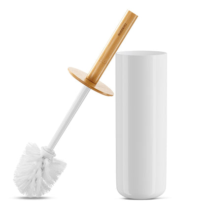SUBEKYU Toilet Brush, Toilet Bowl Brush and Holder Set, Bathroom Toilet Bowl Cleaner Scrub Brush Set Scrubber for Deep Cleaning, White