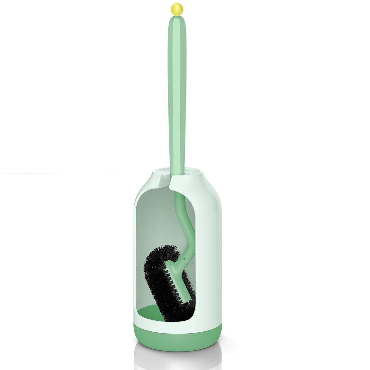 HAMITOR Toilet Bowl Brush Holder Set: Bathroom Deep Cleaning Scrubber