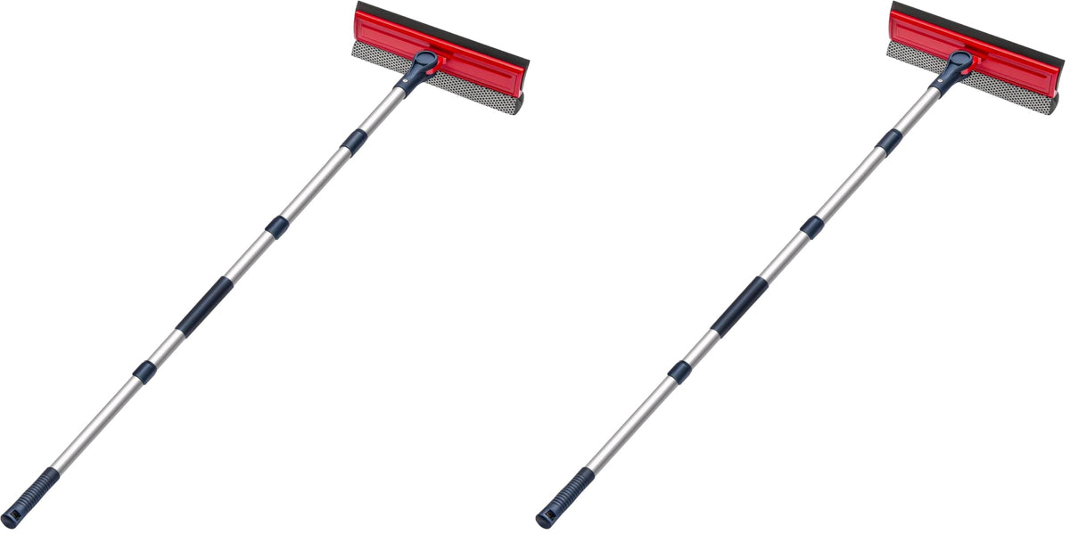 DSV Standard Professional Window Squeegee | 2-in-1 Window Cleaner Sponge and 10" Soft Rubber Strip with Extension Pole 50 Inch & 127 cm | Adjustable to Clean from Multiple Angles