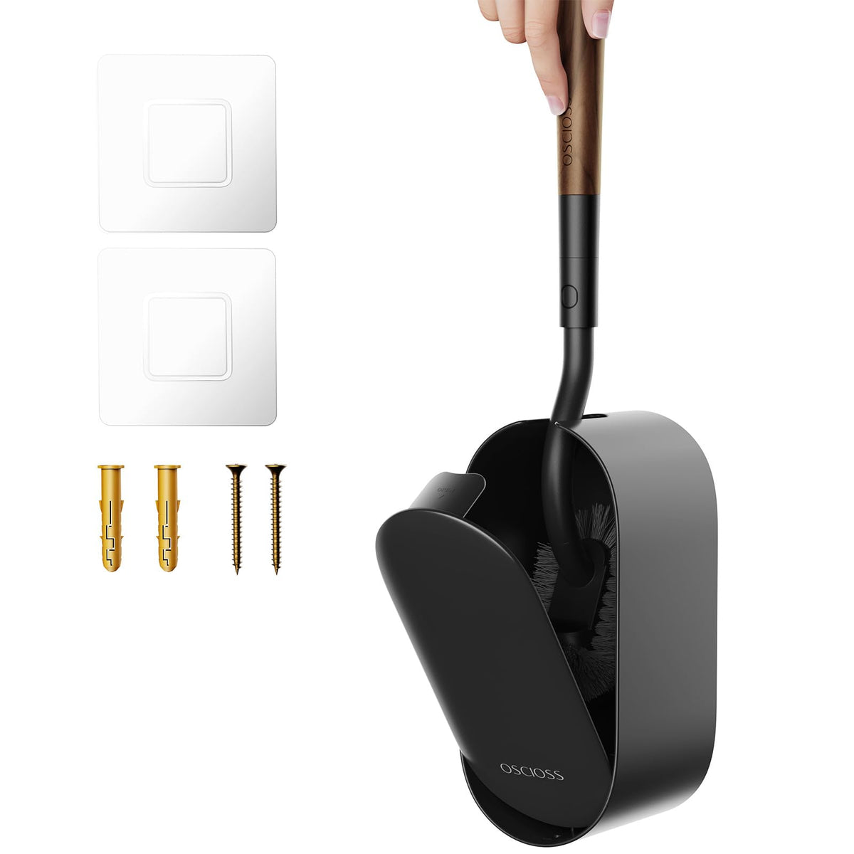Toilet Bowl Brush and Holder, OSCIOSS Toilet Brush Set with Ergonomic Design, Compact Size, Durable Bristles, RV Toilet Brushes & Holders for Dead Corner Clean (White, 1pack)