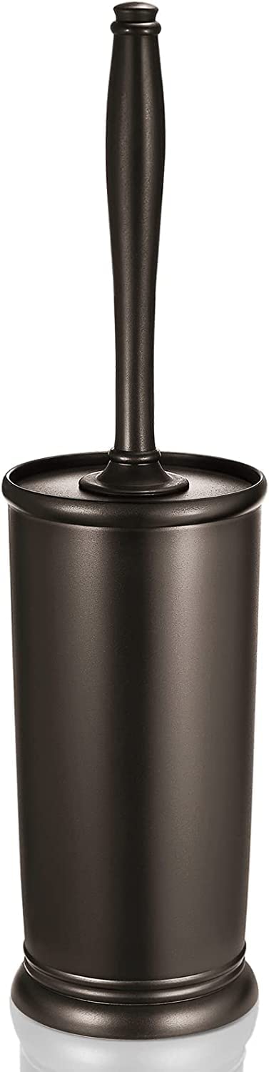 HAMITOR Toilet Bowl Brush Holder Set: Modern Brown Bathroom Accessories