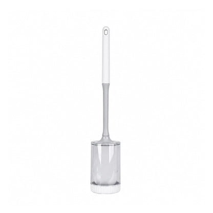 SUS304 Stainless Steel Toilet Brush and Holder Set Stain Nickle 12In Handle BristlesToilet Bowl Brush Cepillo para Baños Bathroom Brushes Cleaning Brush with Case Anti-Rust Brushed Silver