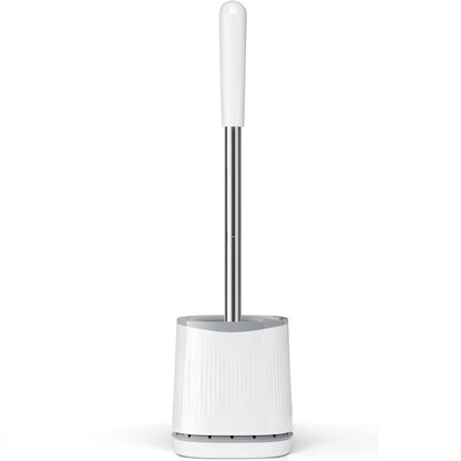 TRENTI Toilet Brush and Holder Set - Bristles Bowl Brush Head with Ventilated Holder, Wall Mounted Compact Set for Bathroom Deep Cleaning