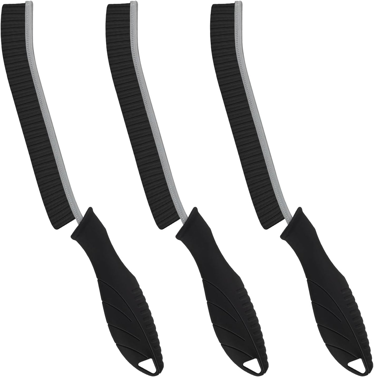FOOGWEE Hard Bristle Crevice Cleaning Brush - Home Cleaning Tools, Multi-Purpose Crevice Supplies for Kitchen, Bathroom, Toilet, Window, Vehicle, Faucets, Grout, Home (3, Black)