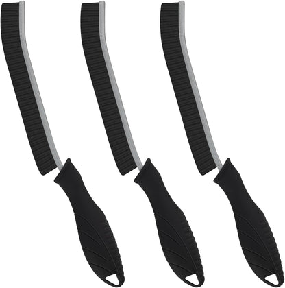FOOGWEE Hard Bristle Crevice Cleaning Brush - Home Cleaning Tools, Multi-Purpose Crevice Supplies for Kitchen, Bathroom, Toilet, Window, Vehicle, Faucets, Grout, Home (3, Black)