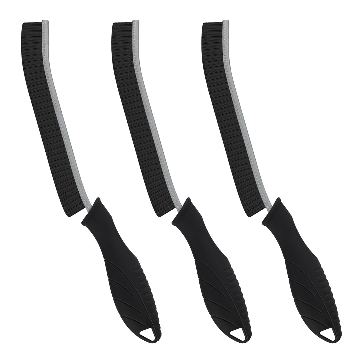 FOOGWEE Hard Bristle Crevice Cleaning Brush - Home Cleaning Tools, Multi-Purpose Crevice Supplies for Kitchen, Bathroom, Toilet, Window, Vehicle, Faucets, Grout, Home (3, Black)