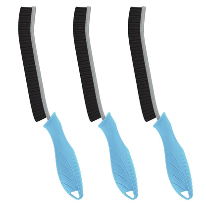 FOOGWEE Hard Bristle Crevice Cleaning Brush - Home Cleaning Tools, Multi-Purpose Crevice Supplies for Kitchen, Bathroom, Toilet, Window, Vehicle, Faucets, Grout, Home (3, Black)