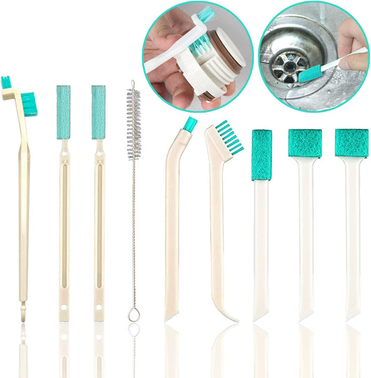 Small Household Cleaning Brushes by ELEMGULY,18 Pcs Crevice Brush for Hole, Gap, Corner, Space, Micro Crevice Scrub Cleaner Tool for Bottle, Keyboard, Window, Door Track