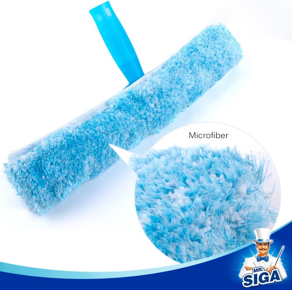 MR.SIGA Professional Window Squeegee & Microfiber Window Scrubber, 14 inch