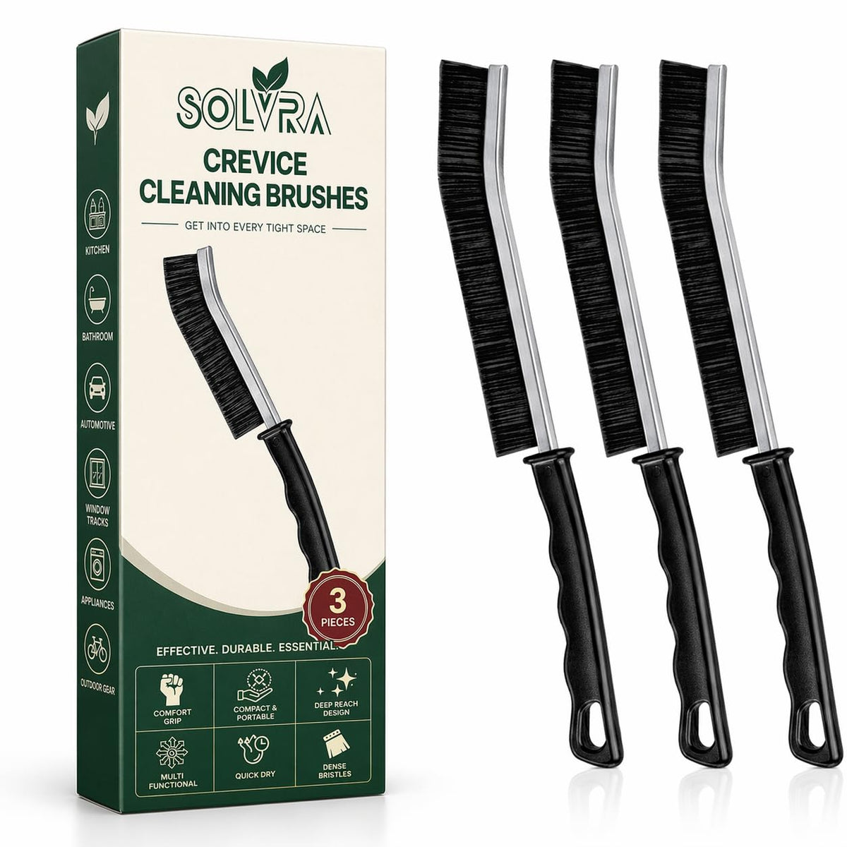 Crevice Cleaning Brush Set – 6Pcs Hard Bristle Cleaning Tools for Grout, Tile Floors, Gaps & Narrow Spaces – Small Grout Scrub Brush for Cleaning Bathroom, Shower, Window Tracks, Kitchen