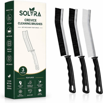 Crevice Cleaning Brush Set 3Pcs Hard Bristle Tools for Narrow Spaces