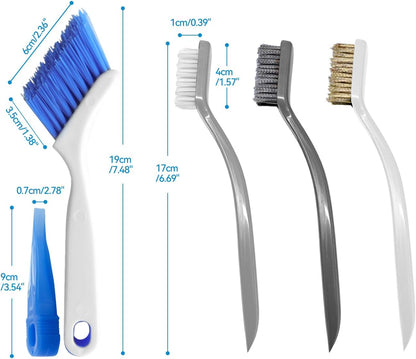 Crevice Cleaning Brush Set for Kitchen & Window Tracks, 4-Piece