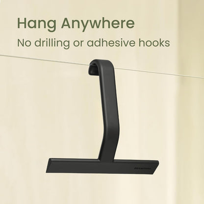 dancemoon JustHang Shower Squeegee with Built-in Hook, 10-Inch Black