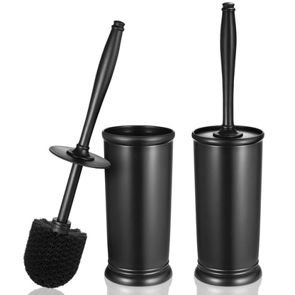 HAMITOR Toilet Bowl Brush Holder Set: Modern Brown Bathroom Accessories