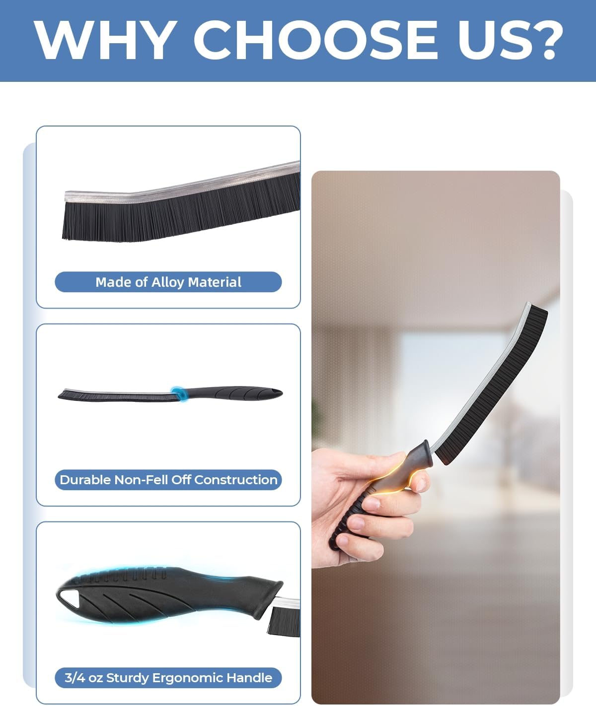 CLEANGOR Crevice Cleaning Brushes, Cleaner Scrub Brush Tool for Crevice
