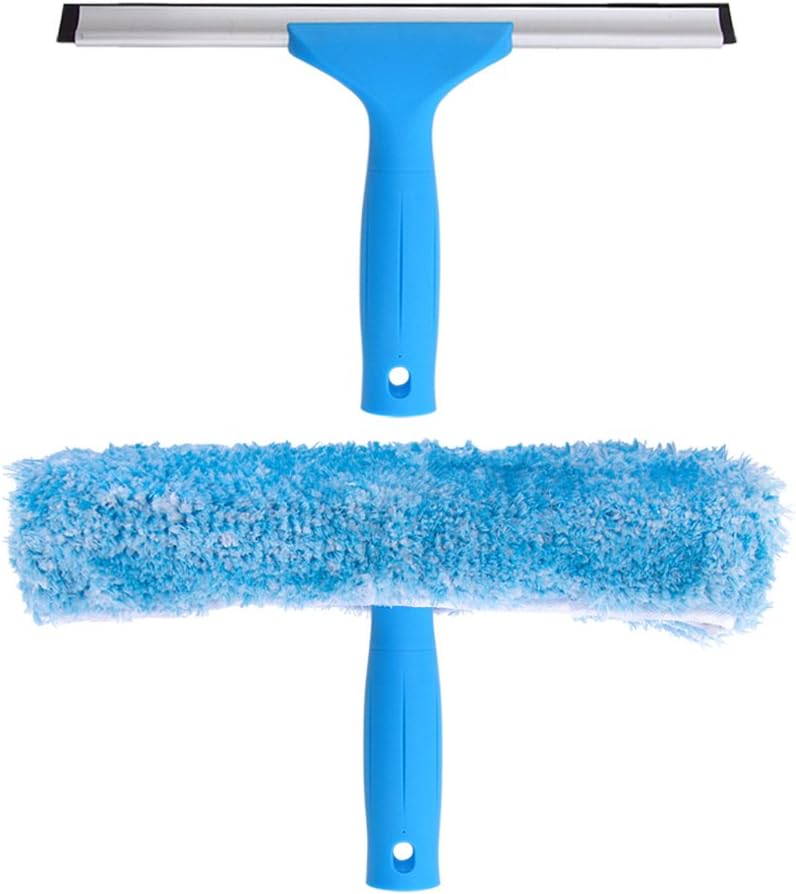 MR.SIGA Professional Window Squeegee & Microfiber Window Scrubber, 10 inch