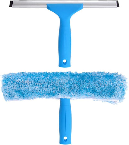 MR.SIGA Professional Window Squeegee & Microfiber Window Scrubber, 10 inch