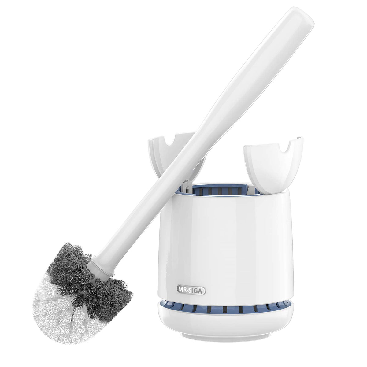 MR.SIGA Toilet Bowl Brush and Holder, Sturdy Long Handle, Black, 1 Pack