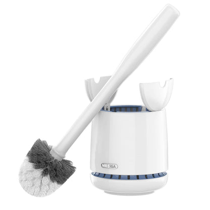 MR.SIGA Toilet Bowl Brush and Holder, Sturdy Long Handle, Black, 1 Pack