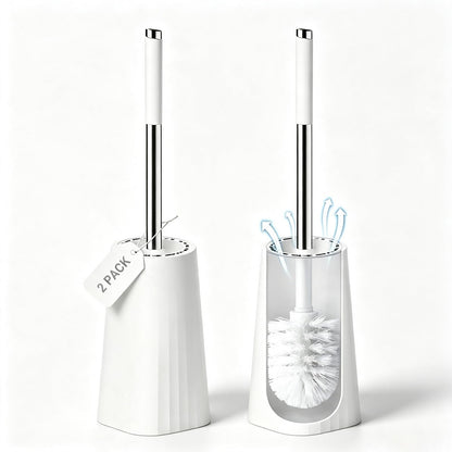 SetSail Toilet Brush, Compact Size Toilet Bowl Brush and Holder Toilet Brushes for Bathroom with Stainless Steel Handle Toilet Cleaner Brush with Durable Scrubbing Bristles, Splash-Proof