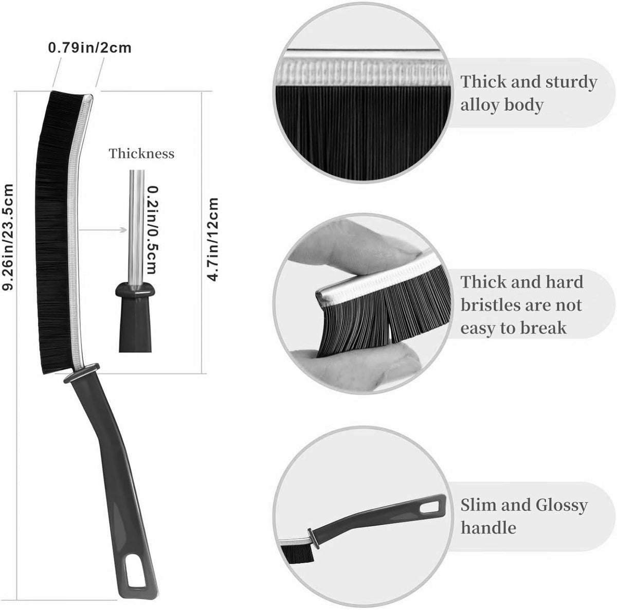 4 PCS Crevice Cleaning Brush,Hard Bristle Crevice Cleaning Brush,Crevice Cleaning Tool is Effective to Clean The Small Gap of Kitchen, tolilet and Windows.