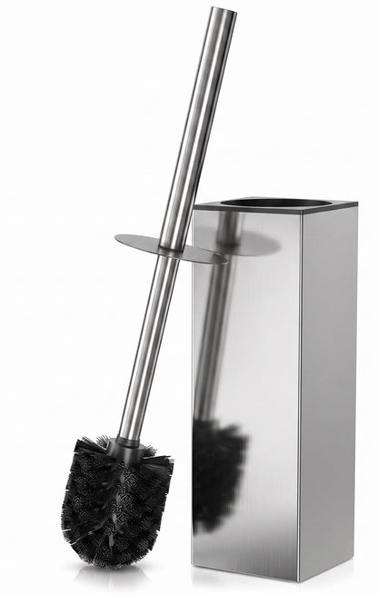 Gold Toilet Brush and Holder Set, Freestanding (Square Shape)