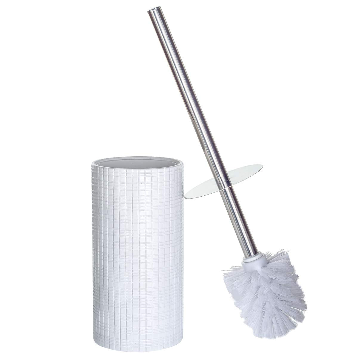 Rustic Luxe Toilet Brush and Holder Set - Beige Toilet Bowl Cleaner Brush with Strong Metal Handle - Long Bristles Toilet Bowl Brush and Holder - Rustic Farmhouse Decor