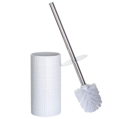 Rustic Luxe Toilet Brush and Holder Set - Beige Toilet Bowl Cleaner Brush with Strong Metal Handle - Long Bristles Toilet Bowl Brush and Holder - Rustic Farmhouse Decor