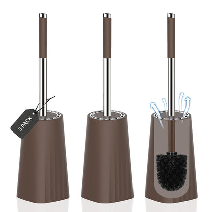 SetSail Toilet Brush, Compact Size Toilet Bowl Brush and Holder Toilet Brushes for Bathroom with Stainless Steel Handle Toilet Cleaner Brush with Durable Scrubbing Bristles, Splash-Proof