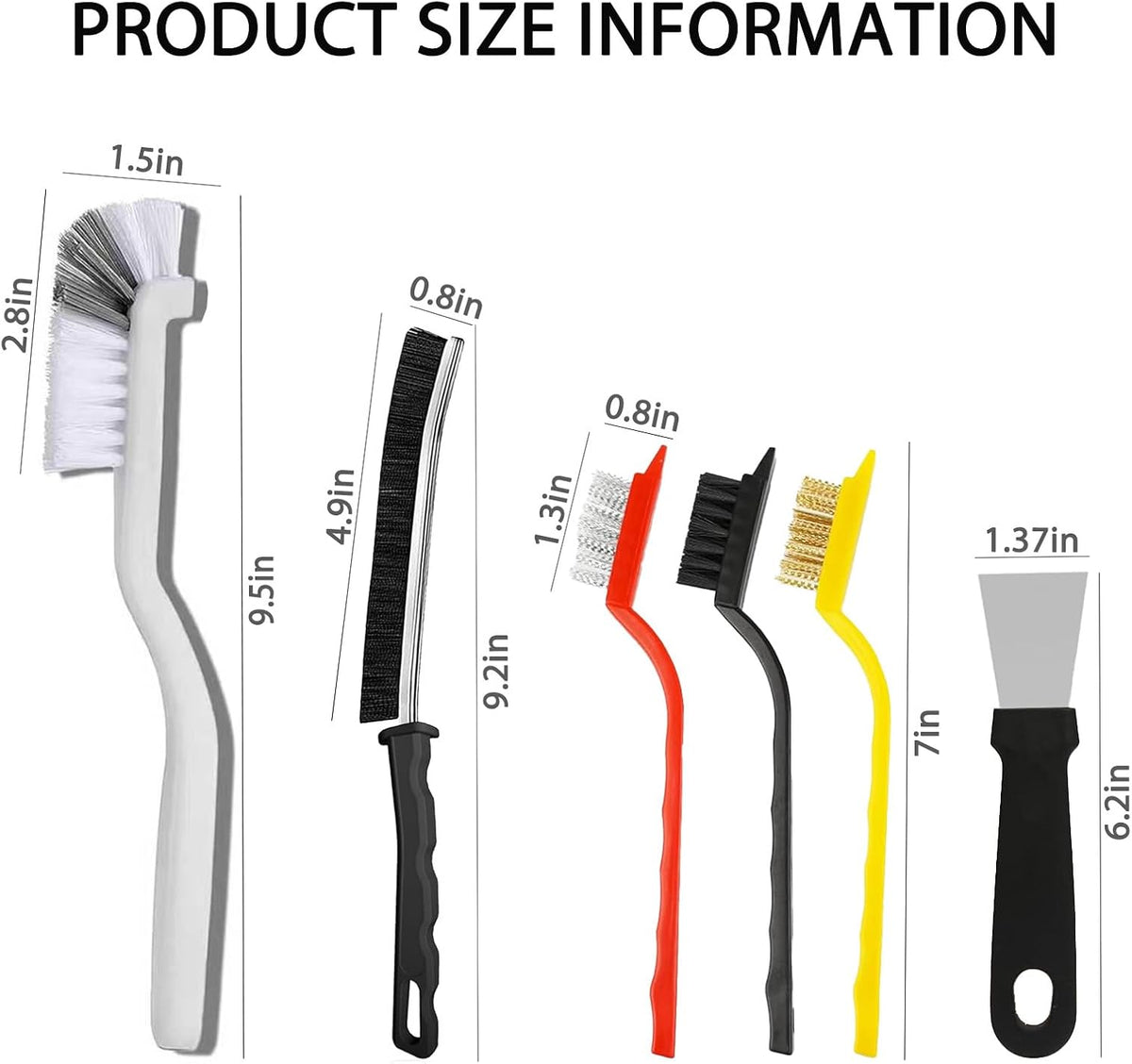 Commercial-Grade Crevice Cleaning Brush Set, Ultra-Stiff Heavy-Duty Gap Scrubber Tools for Bathroom Grout, Window Tracks & Auto Detailing, Zero Cross-Contamination,12Pcs