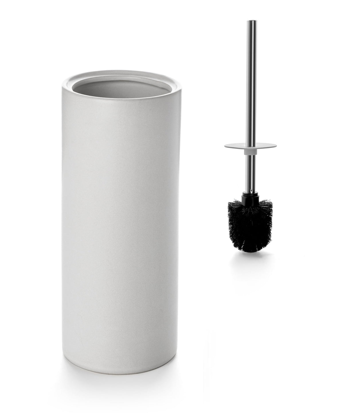 Matt White Ceramic Toilet Brush and Holder Set